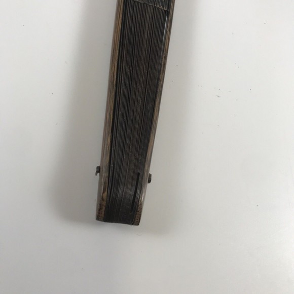 Vintage Asian Handheld Fan Band Parade Scene Black Hand Painted - Picture 10 of 10